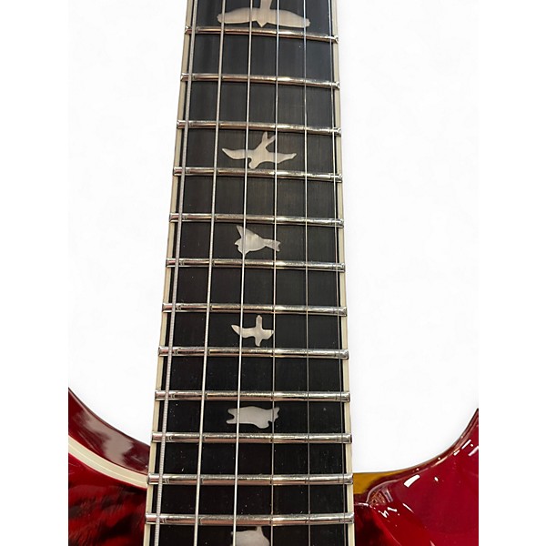 Used PRS SE Custom 24 08 Quilt Charcoal Cherry Burst Solid Body Electric Guitar