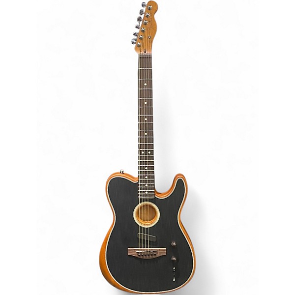 Used Fender Acoustasonic Player Stratocaster Black Acoustic Electric Guitar