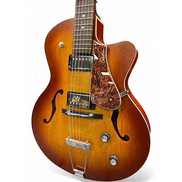 Used 2020s Godin 5th Avenue Kingpin II Tobacco Burst Hollow Body Electric Guitar