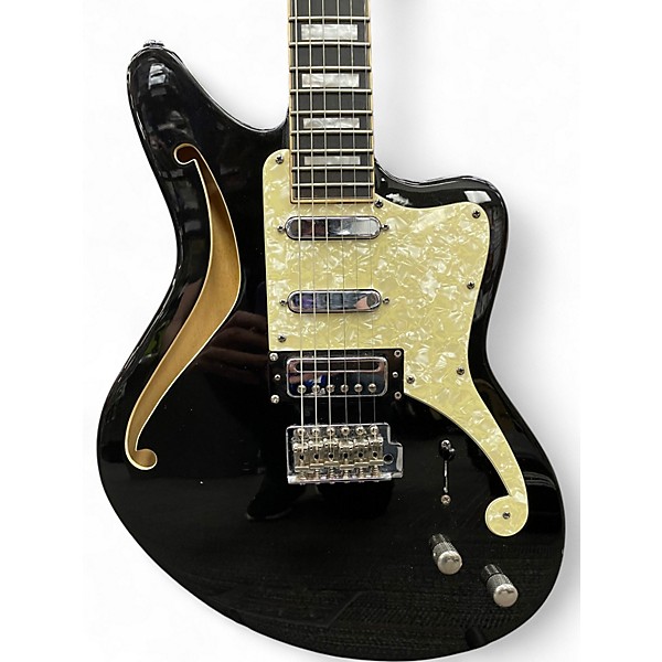 Used D'Angelico Premier Bedford SH Black Flake Hollow Body Electric Guitar