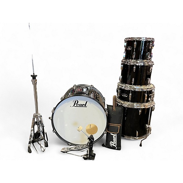 Used Pearl 5 Piece Roadshow Fusion Jet Black Drum Kit