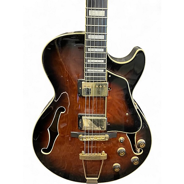 Used Ibanez AG95QA Tobacco Burst Hollow Body Electric Guitar