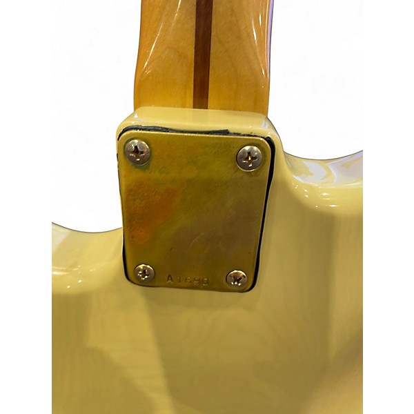 Vintage 1996 Schecter Guitar Research Lawsuit S Style Vintage Yellow Solid Body Electric Guitar