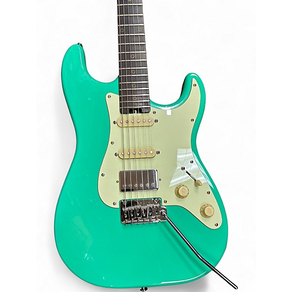 Used Schecter Guitar Research NICK JOHNSTON HSS ATOMIC GREEN Solid Body Electric Guitar