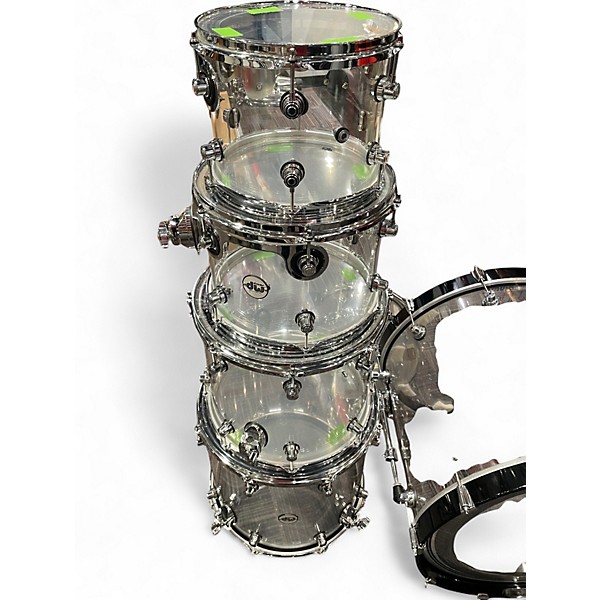 Used DW 6 Piece Design Series Acrylic Clear Drum Kit