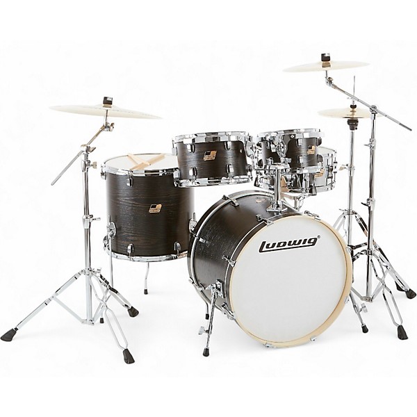 Used Ludwig 5 Piece Backbeat Elite Midnight Grain Drum Kit