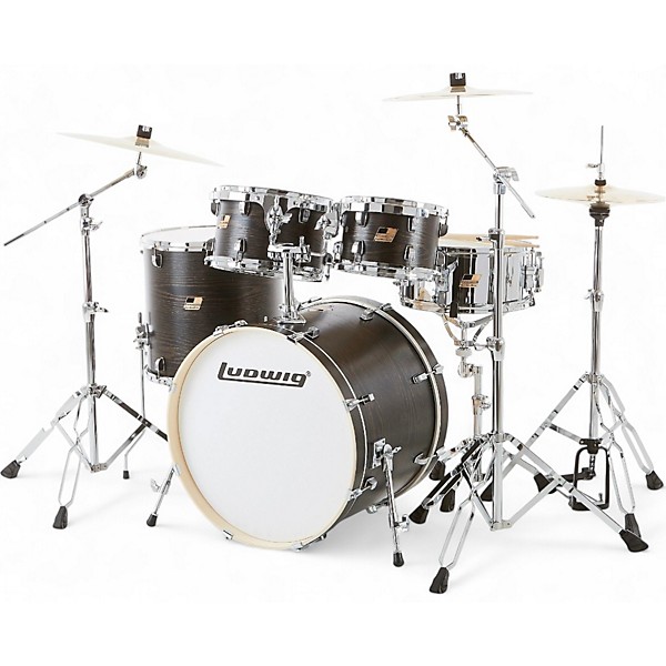 Used Ludwig 5 Piece Backbeat Elite Midnight Grain Drum Kit