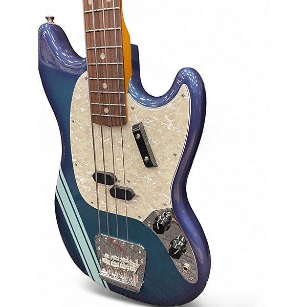 Used 2025 Fender Mustang Bass burgundy burst with racing stripe Electric Bass Guitar