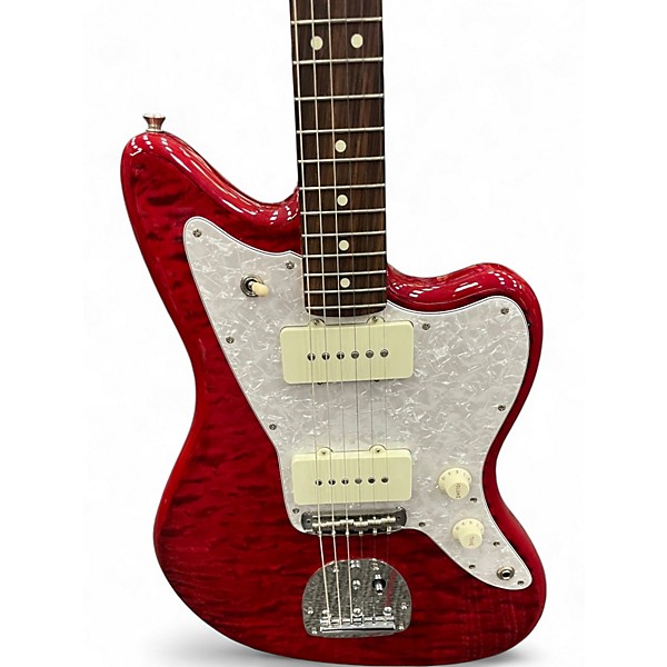 Used Fender Hybrid II Jazzmaster Quilt Red Beryl Solid Body Electric Guitar