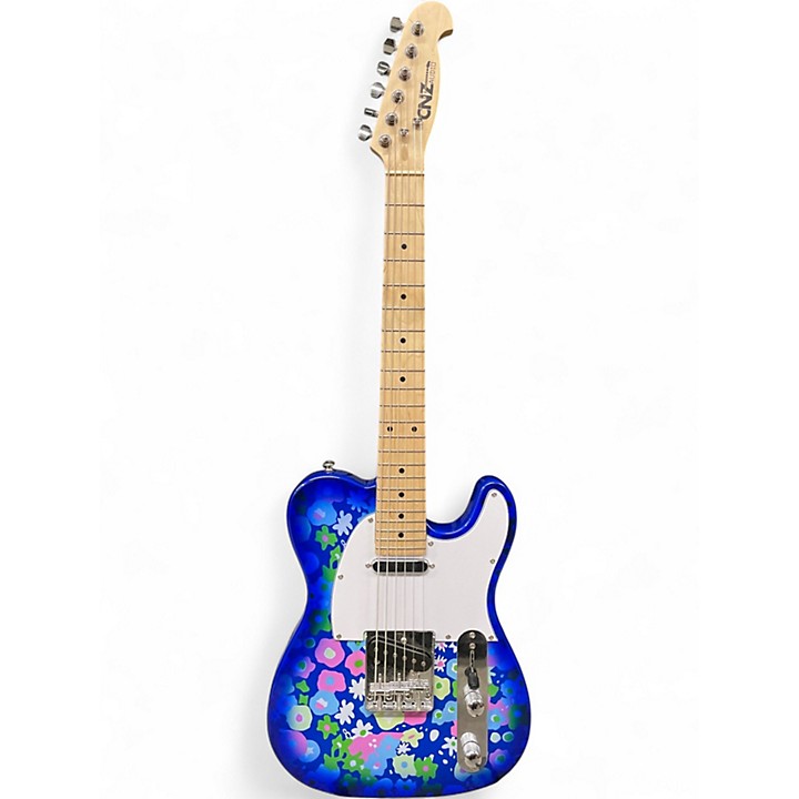 Used Cnz Audio TELECASTER BLUE FLOWERS Solid Body Electric Guitar