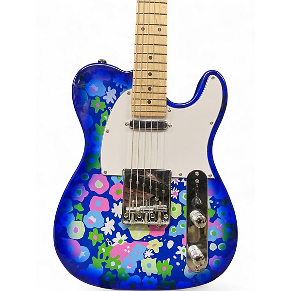 Used Cnz Audio TELECASTER BLUE FLOWERS Solid Body Electric Guitar