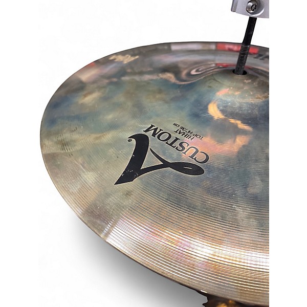 Used Zildjian 14in A Custom Hi Hat Pair Cymbal