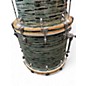 Used Ludwig 3 Piece Custom Classic Maple Mint Oyster Glass Glitter Drum Kit