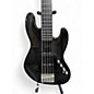 Used Squier Deluxe Jazz Bass Active V 5 String Black Electric Bass Guitar