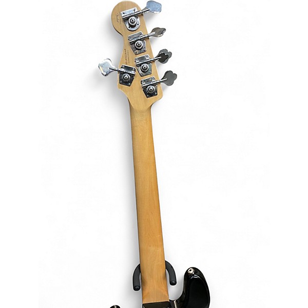 Used Squier Deluxe Jazz Bass Active V 5 String Black Electric Bass Guitar