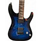 Used Schecter Guitar Research Omen Elite-6 See-Thru Blue Burst Solid Body Electric Guitar