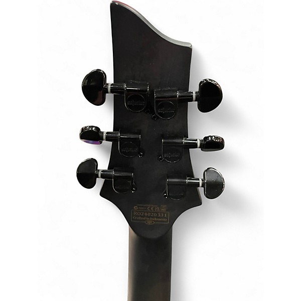 Used Schecter Guitar Research Omen Elite-6 See-Thru Blue Burst Solid Body Electric Guitar