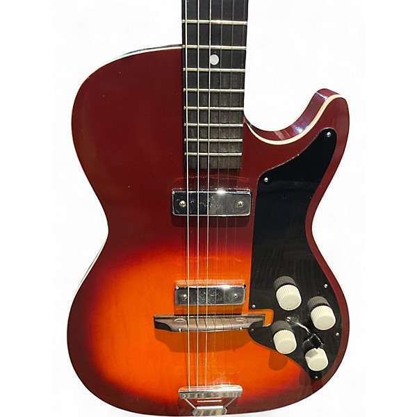 Vintage 1960s Harmony silvertone 2 Tone Sunburst Solid Body Electric Guitar