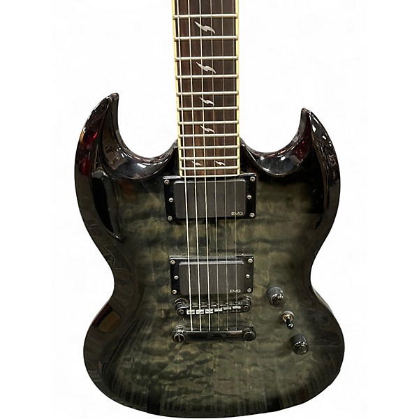 Used Epiphone SG Prophecy Custom GX Transparent Grey Bursrt Solid Body Electric Guitar