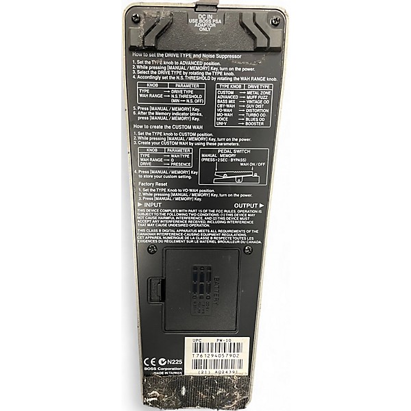 Used BOSS PW10 V Wah Effect Pedal