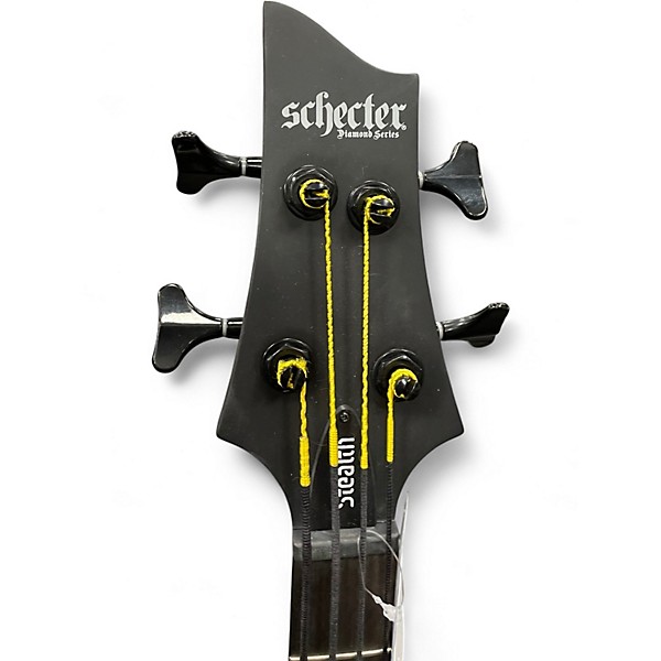 Used Schecter Guitar Research STILETTO STEALTH  Satin Black Electric Bass Guitar