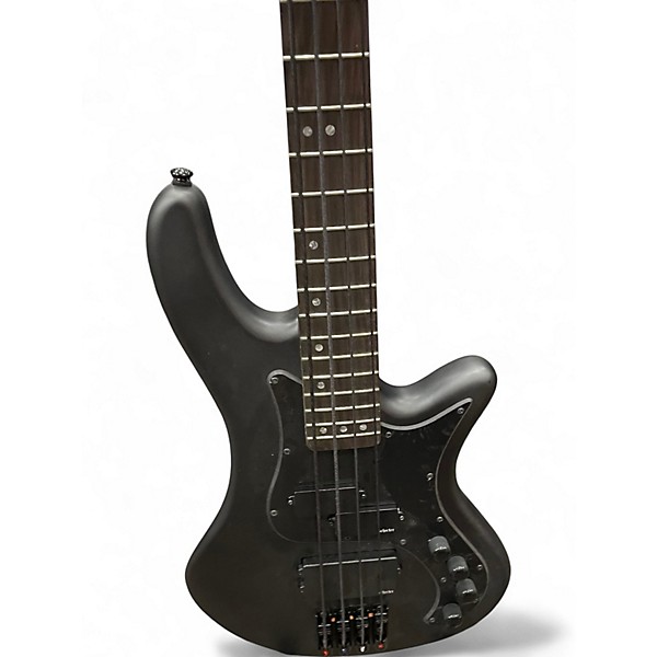 Used Schecter Guitar Research STILETTO STEALTH  Satin Black Electric Bass Guitar