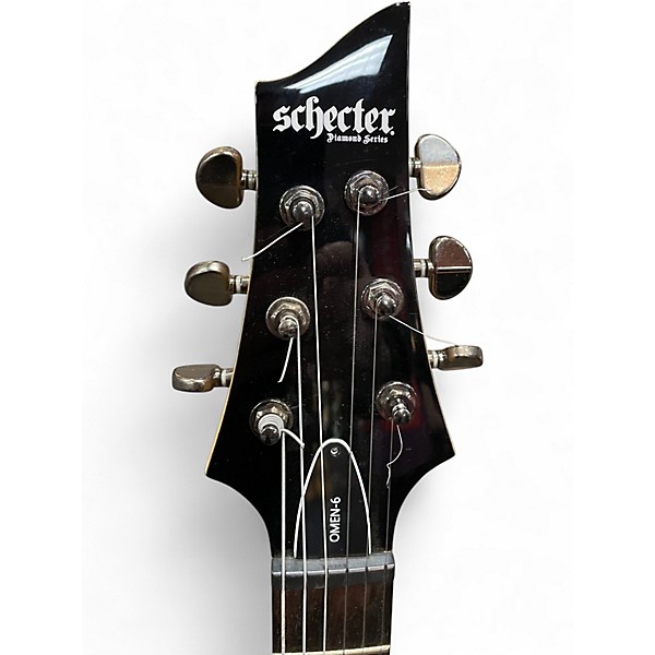 Used Schecter Guitar Research Omen 6 GLOSS WHITE Solid Body Electric Guitar