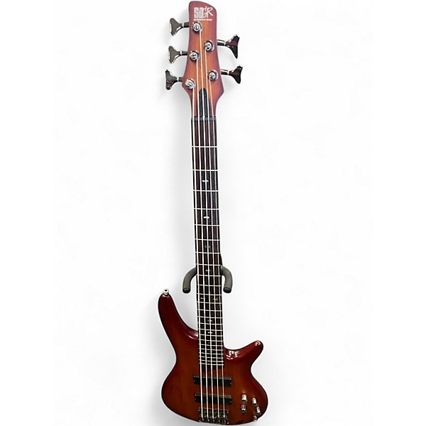 Used Ibanez SR505 5 String Brown Sunburst Electric Bass Guitar