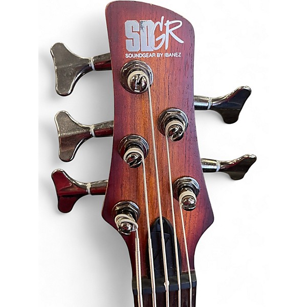 Used Ibanez SR505 5 String Brown Sunburst Electric Bass Guitar