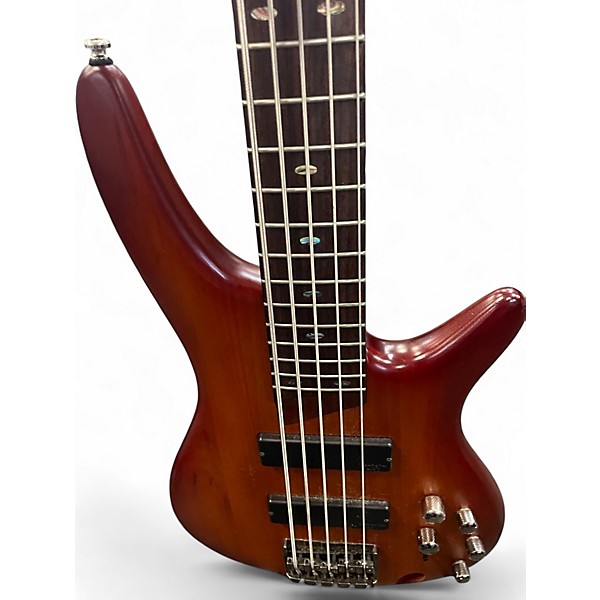 Used Ibanez SR505 5 String Brown Sunburst Electric Bass Guitar