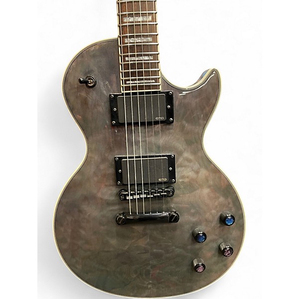 Used Epiphone Prophecy Les Paul Custom Plus TRANS BLACK Solid Body Electric Guitar