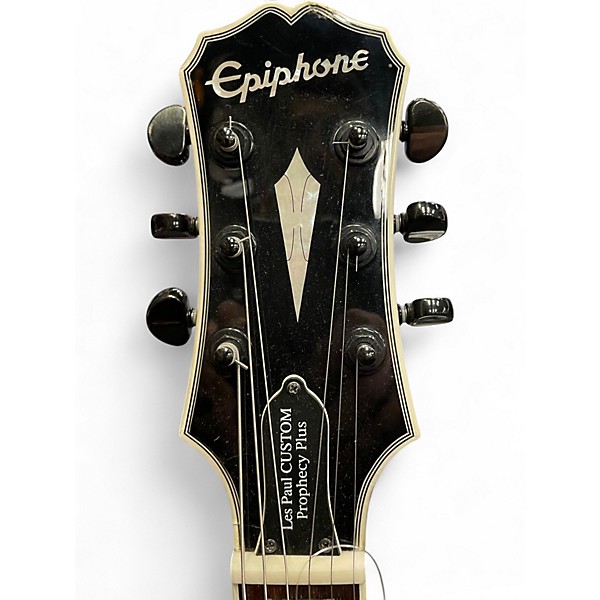 Used Epiphone Prophecy Les Paul Custom Plus TRANS BLACK Solid Body Electric Guitar