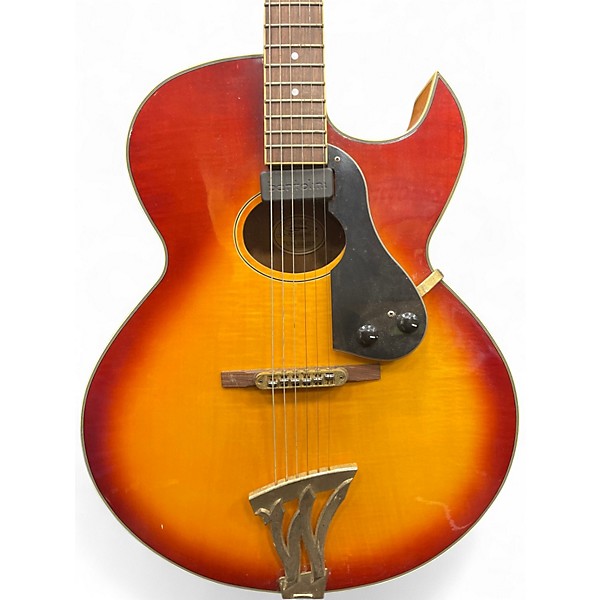 Used Washburn J-4 2 Tone Sunburst Acoustic Electric Guitar