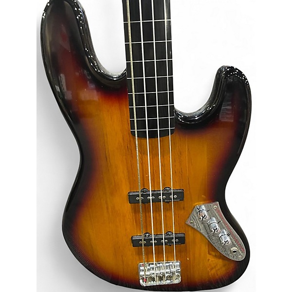 Used Squier Vintage Modified Fretless Jazz Bass 3 Color Sunburst Electric Bass Guitar