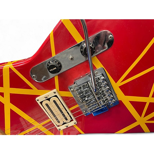 Used Crestline EVH Explorer Red Solid Body Electric Guitar