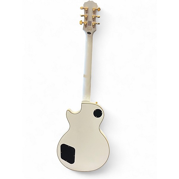 Used 2016 Epiphone Les Paul Custom Pro White Solid Body Electric Guitar