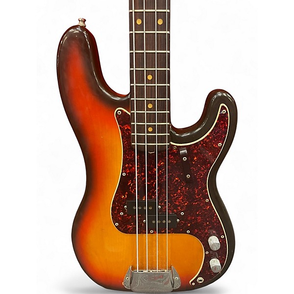 Vintage 1973 Fender Precision Bass Three Color Sunburst Electric Bass Guitar