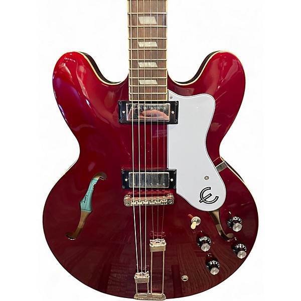 Used Epiphone RIVIERA Candy Apple Red Metallic Hollow Body Electric Guitar