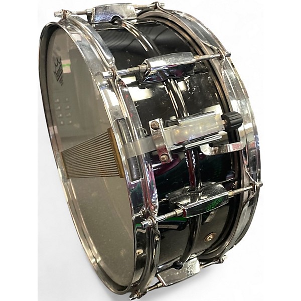 Used Rogers 14in Snare Drum Black Chrome Over Steel Drum