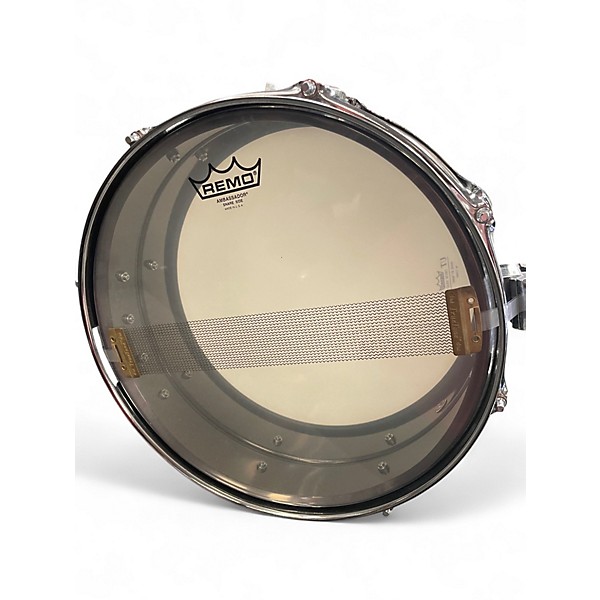 Used Rogers 14in Snare Drum Black Chrome Over Steel Drum