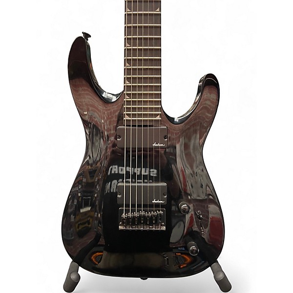 Used Jackson JS22-7 Dinky 7 String Black Solid Body Electric Guitar
