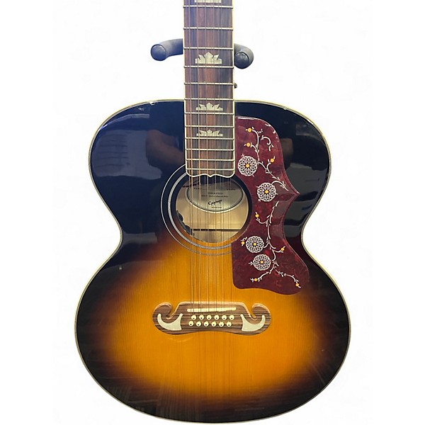 Used Epiphone J-200 EC STUDIO 2 Tone Sunburst 12 String Acoustic Guitar