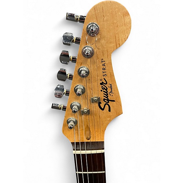 Used Squier Stratocaster Black Solid Body Electric Guitar