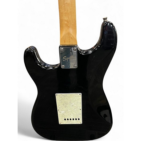 Used Squier Stratocaster Black Solid Body Electric Guitar
