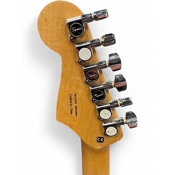 Used Squier Stratocaster Black Solid Body Electric Guitar