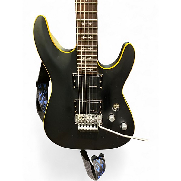 Used Schecter Diamond Series Omen Active FR Satin Black Solid Body Electric Guitar