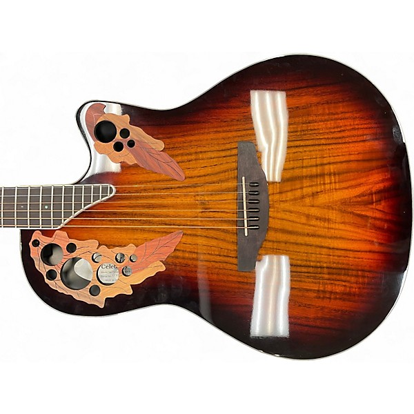 Used Ovation CE48-P CELEBRITY KOA BURST Acoustic Electric Guitar