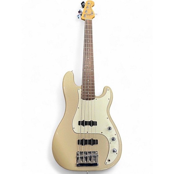 Used Squier 5 STRING PRECISION Shoreline Gold Electric Bass Guitar