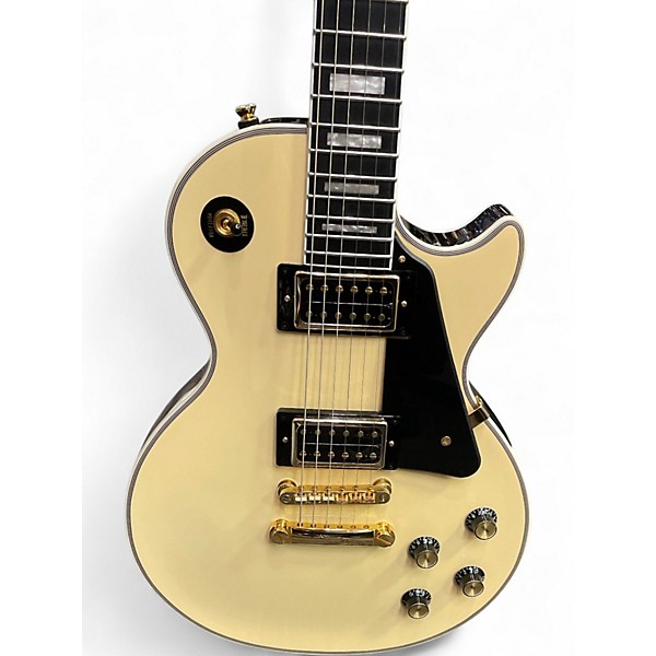 Used Epiphone LES PAUL CUSTOM BLACKBACK Antique Ivory Solid Body Electric Guitar