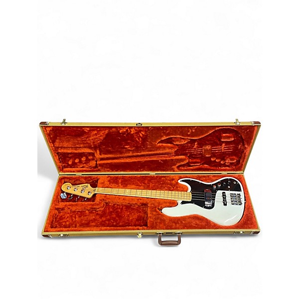 Used Fender Marcus Miller Signature Jazz Bass Olympic White Electric Bass Guitar